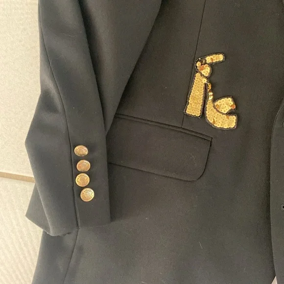 Vintage 90’s Overqualified men’s embellished black blazer tuxedo shirt L - Picture 2 of 9